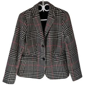 NWOT Talbots Houndstooth Plaid Blazer Women’s Size 8 Fall Office Classic Wool
